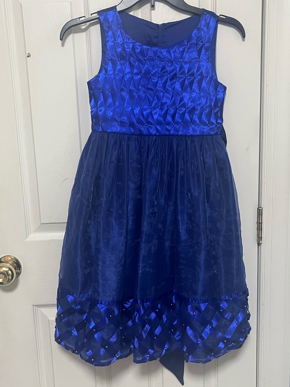 Girls' Royal Blue Party Dress - Sleeveless Special Occasion